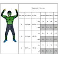 Miniatyrbild 2 av 2: Hulk Avengers Pojkbarn Deluxe Marvel Superhjälte Kostym Jumpsuit + Mask Halloween Cosplay M