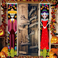 Pikkukuva 1 / 2: Halloween-pariverho-bannerikoriste ulkokäyttöön, riippuva kyltti A
