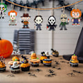 Miniatyrbillede 2 af 5: 8 stk. træmærker til gør-det-selv Halloween-festdekoration 8PCS