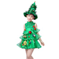 Miniatyrbild 2 av 5: Julklappsklänning för flickor, julgran Cosplay Kostym, Festklänning, Julkläder, 2-10 år 110cm