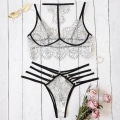 Miniatyrbild 4 av 6: Sexiga Underkläder Dam Spets Babydoll Nattlinne Sovkläder G-String Underkläder BH Set 2XL