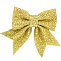 Miniatyrbilde 2 av 5: Glitter Stor Sløyfeknute Juletrepynt Juledekor golden 2 pcs