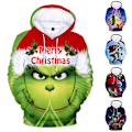 Miniatyrbild 2 av 3: Grinch Barnkläder Långärmad Jul Huvtröja C 130cm