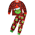 Miniatyrbillede 2 af 3: 2-delt sæt 2 drenge jule Grinch pyjamas vinter nattøj A 140cm