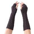 Miniatyrbillede 3 af 5: Moderigtige, populære lange snoede halvfingerhandsker, der passer til alt light grey