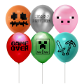 Miniatyrbild 5 av 6: Minecraft-tema födelsedagsbanderoll ballongfestdekorationer