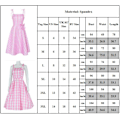 Miniatyrbillede 2 af 2: Zara Barbie Kjole Stropløs Gingham Ternet Pink Midi Kjole belt style M