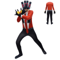 Miniatyrbild 1 av 8: Barn Skibidi Toalett TV Man Juldräkt Jumpsuit Mask Set 120cm