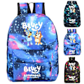 Miniatyrbilde 3 av 4: Bluey-ryggsekk for barn, skole- og gymbag, skolesekk for gutter og jenter, reisesekk C