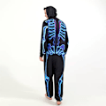Miniatyrbild 3 av 4: Halloween skrämmande skelett jumpsuit kostym för vuxna barn familj skräck skalle jumpsuit karneval fest Hodded förälder-barn pyjamas Dad L