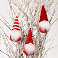 Miniatyrbild 6 av 6: 3 st julgranshängande tomteplyschdockor prydnadsföremål red 3pcs