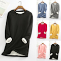 Pikkukuva 2 / 3: Naisten talvinen lämmin fleece-collegepaita, oloasu, pitkähihainen toppi dark grey M