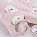 Miniatyrbild 1 av 6: Stor Husdjurs Flanellfilt Vinter Katt Koja Mjuk Låda Matta Pink & Bear Head 79*60cm