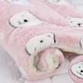 Miniatyrbillede 2 af 5: Stort Kæledyrs Flannel Tæppe Vinter Katte Kennel Blød Boks Måtte Bean Paste White 69*52cm