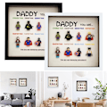 Miniatyrbilde 4 av 5: Superhelt Fotoramme Veggkunst Retro Tegneseriefigur Familie Dekor White