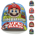 Miniatyrbild 2 av 2: Super Mario Baseballkeps Barn Flickor Pojkar Sommar Truckerhatt Solhattar Justerbar Blue