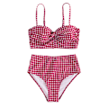 Miniatyrbild 5 av 5: Dam Push Up Bikini Padded Spetsat Baddräkt Set Hög Midja Baddräkt Badkläder Rose red M