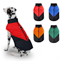 Miniatyrbild 1 av 4: Vattentät Hundvinterjacka med Blixtlås för Utomhus - Hundkläder Snöoverall black red XL