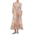Miniatyrbillede 1 af 5: Zim Style AUGUST PLUNGE MIDI LINEN KJOLE Damekjole Mode Temperament Retro Kvinder Lang Kjole Blue M