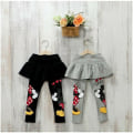 Miniatyrbild 5 av 5: Barnflickor Vinter Mickey Minnie Mouse Leggings Kjol Byxor grey 110cm