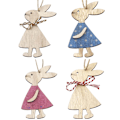 Miniatyrbild 2 av 2: Påskpresent Söta Träprydnader DIY Trä Hängande Hantverk Dekorationer D(1PC)