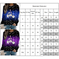 Miniatyrbild 3 av 3: Damernas Jul-T-shirt med Lång Ärm, Casual Sweatshirt, Pullover, Tunika Topp Purple XL