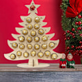 Miniatyrbild 1 av 5: Julchokladramornamenter i trä för hemmet, bordsprydnad Tree