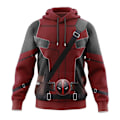 Miniatyrbild 1 av 3: Cosplay Deadpool 3 Wolverine 3D Hoodies Superhjälte X-Men Jacka Kläder Kostymer Red M