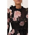 Miniatyrbillede 5 af 5: Dame Chiffon Kjole, Casual Kamelia Print Langærmet Knælang Mini Kjole 2XL
