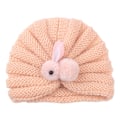 Miniatyrbild 2 av 4: Stickad Bebishatt, Pullover, Spädbarnshatt, Kaninhatt Snow bud color