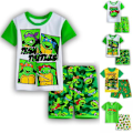 Miniatyrbild 2 av 3: Ninja Turtle Pyjamas för Små Pojkar Grafisk Kortärmad Topp & Shorts Sovkläder Set Hemmakläder Pyjamas #1 120cm