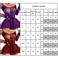Miniatyrbild 4 av 4: Dam genomskinlig spets Babydoll Sexig Miniklänning Sovkläder Underkläder Underkläder Purple 2XL