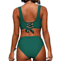 Miniatyrbild 2 av 4: Damernas Baddräkt Push Up Bikini Set Vadderad Baddräkt Badkläder Sommar Strand Green 3XL
