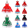 Miniatyrbild 2 av 3: Barnflickor Jultomte Tutu Klänning Bollklänning Prinsessa Pageant Festklänning Red-A 140cm