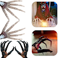 Pikkukuva 1 / 5: 3D Halloween Painetut nivelletyt sormien jatkeet koriste black left hand