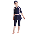 Miniatyrbild 2 av 3: Islamisk Baddräkt för Flickor, Burkini Set, Baddräkt, Badkläder, Strandkläder Navy blue 140cm