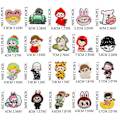 Miniatyrbillede 2 af 2: 20 stk. Labubu tegneserie broderede børne patches, sy/stryg på reparationsapplikation broderi patches 20PCS