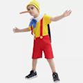 Pikkukuva 4 / 5: Pinocchio-asu lapsille, poikien pelleasu, hauska sirkus naamiaisasu Halloweenin, joulun ja karnevaalin asu M