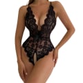 Miniatyrbild 3 av 5: Kvinnlig Spets Body Crotchless Babydoll Lingerie Sovunderkläder Black 3XL