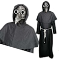 Miniatyrbillede 3 af 5: Halloween Kostume Rekvisitter Pestedoktor Fuglemaske Lang Næse Næb Silver