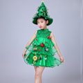 Miniatyrbild 5 av 6: Julklappsklänning för flickor, julgran Cosplay Kostym, Festklänning, Julkläder, 2-10 år 140cm