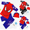 Miniatyrbild 2 av 3: Spider-Man Pojkars Badkläder Topp Shorts Keps Set Spiderman Baddräkt Strandkläder Blue XL