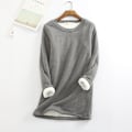 Pikkukuva 1 / 3: Naisten talvinen lämmin fleece-collegepaita, oloasu, pitkähihainen toppi dark grey M