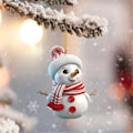 Miniatyrbild 5 av 5: 5 st julgransdekorationer 2D tecknad snögubbe hängen akryl prydnader för julhem 5PCS