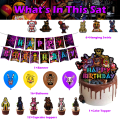 Miniatyrbild 2 av 5: Fem Nätter Hos Freddy FNAF Födelsedagsfesttillbehör Banner Topper Ballong Dekoration
