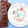Miniatyrbillede 4 af 5: 12 huller 3D jule silikone chokoladeform kagebageform