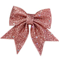 Miniatyrbilde 2 av 5: Glitter Stor Sløyfeknute Juletrepynt Juledekor Pink 2 pcs
