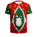 Miniatyrbild 1 av 3: Kvinnor Män Jul Tryckt Kortärmad T-shirt Jumper Fest Xmas Pullover Topp M M