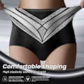 Miniatyrbillede 4 af 5: Højtaljede shapewear-shorts til kvinder med mavekontrol Black M