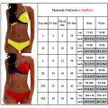 Miniatyrbild 11 av 11: Kvinnlig Sexig Färgblockad Baddräkt Strand Halter Bikini Black&Yellow 3XL